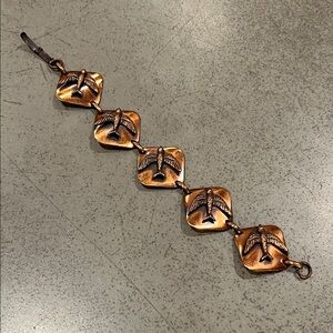 Vintage Copper Bird Link Bracelet – Mid-Century Modern